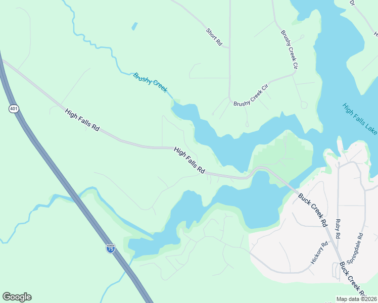 map of restaurants, bars, coffee shops, grocery stores, and more near 1045 High Falls Road in Jackson