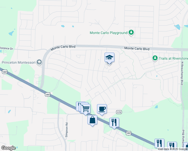 map of restaurants, bars, coffee shops, grocery stores, and more near 2068 Meadow View Drive in Princeton