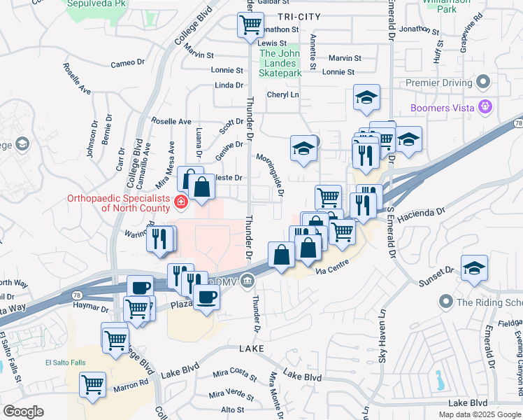 map of restaurants, bars, coffee shops, grocery stores, and more near in Oceanside