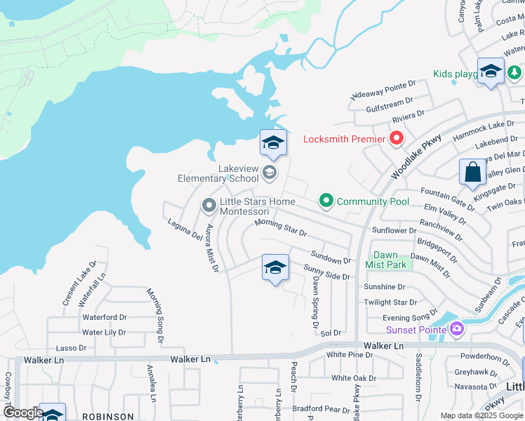 map of restaurants, bars, coffee shops, grocery stores, and more near 3022 Lakefield Drive in Little Elm