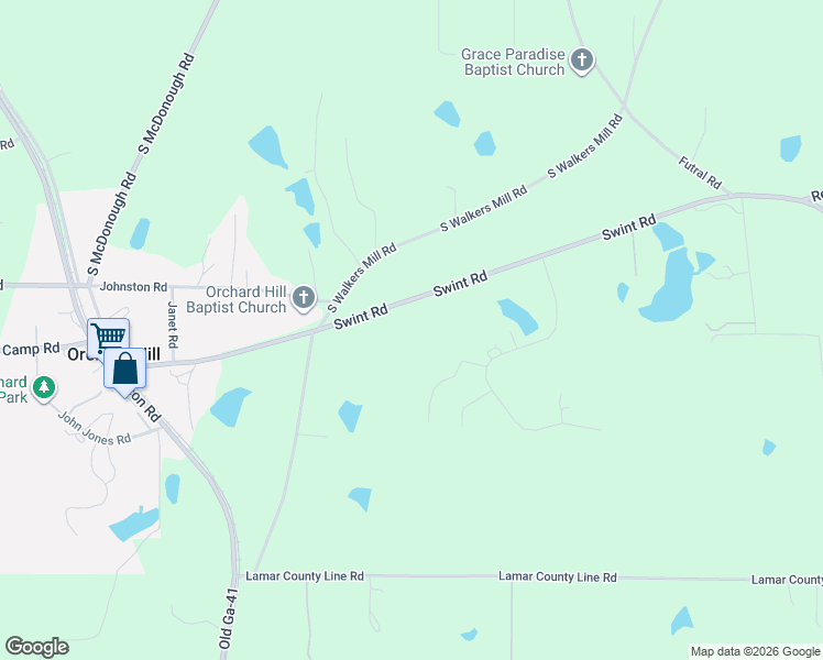 map of restaurants, bars, coffee shops, grocery stores, and more near 344 Swint Road in Griffin