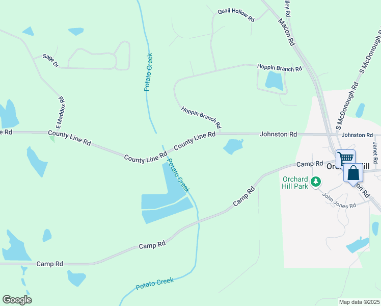 map of restaurants, bars, coffee shops, grocery stores, and more near 1160 County Line Road in Griffin