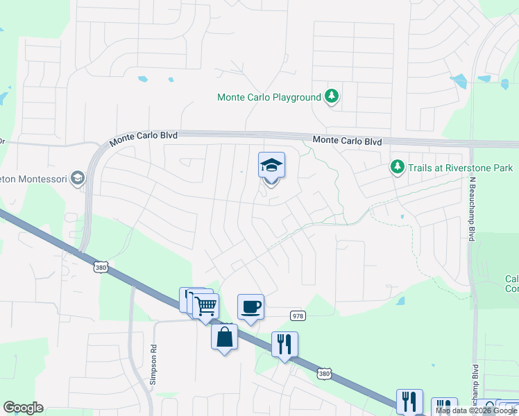 map of restaurants, bars, coffee shops, grocery stores, and more near 1419 Meadow Crest Drive in Princeton