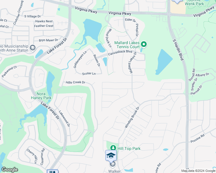 map of restaurants, bars, coffee shops, grocery stores, and more near 4500 Oxbow Drive in McKinney