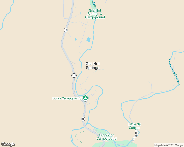 map of restaurants, bars, coffee shops, grocery stores, and more near Gila Mesa Road in Gila Hot Springs