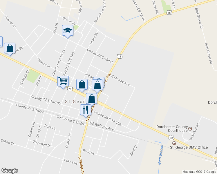 map of restaurants, bars, coffee shops, grocery stores, and more near 408 North Parler Avenue in Saint George
