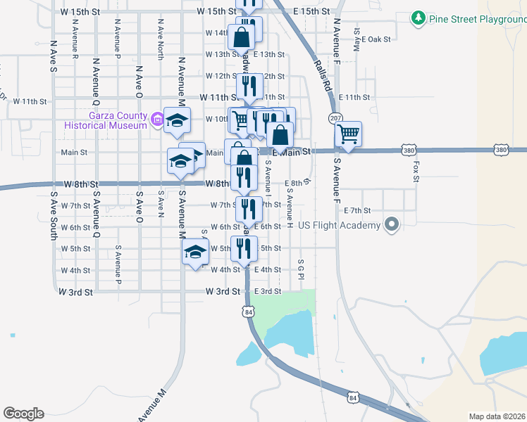 map of restaurants, bars, coffee shops, grocery stores, and more near 100-198 East 6th Street in Post