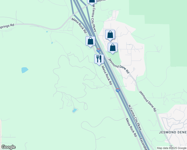 map of restaurants, bars, coffee shops, grocery stores, and more near 1340 Windsong Lane in Escondido