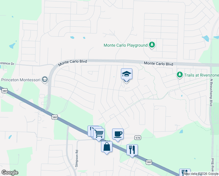 map of restaurants, bars, coffee shops, grocery stores, and more near 2068 Meadow View Drive in Princeton