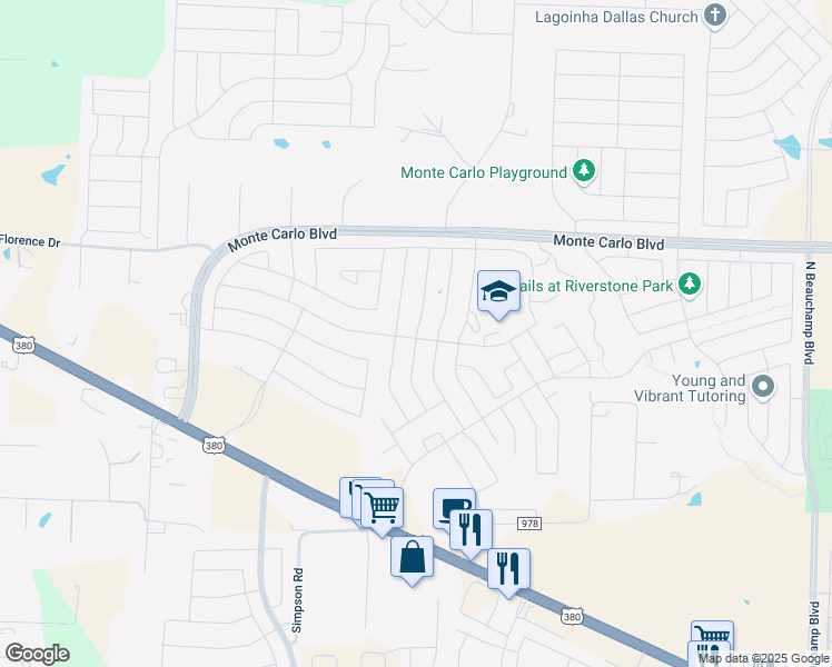 map of restaurants, bars, coffee shops, grocery stores, and more near Shady Glen Trail in Princeton