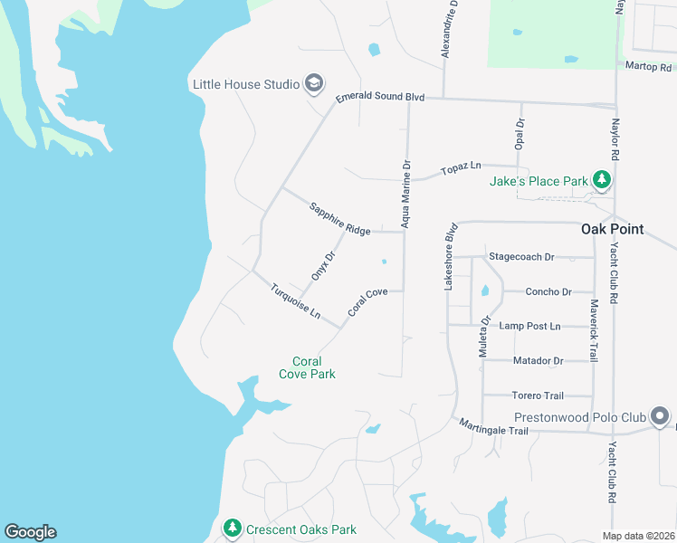 map of restaurants, bars, coffee shops, grocery stores, and more near 361 Onyx Drive in Oak Point