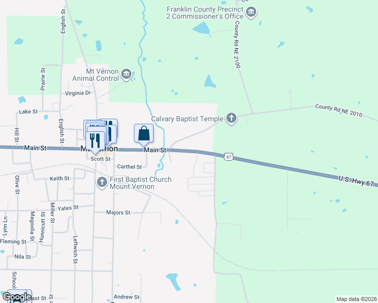 Main Street, Mount Vernon TX Walk Score