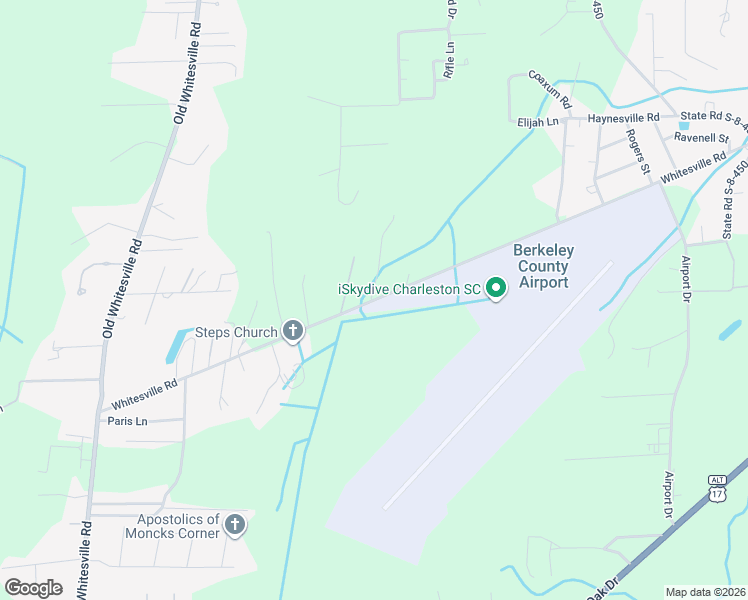 map of restaurants, bars, coffee shops, grocery stores, and more near 104 Louise Lane in Moncks Corner