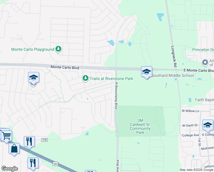 map of restaurants, bars, coffee shops, grocery stores, and more near 1400 Marble Street in Princeton