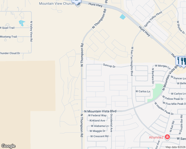 map of restaurants, bars, coffee shops, grocery stores, and more near 4546 Stonecrop Drive in San Tan Valley