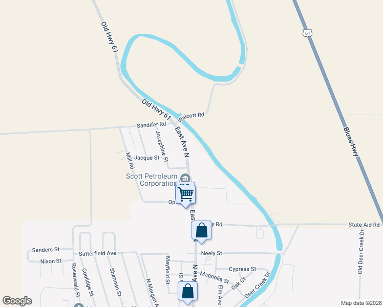 map of restaurants, bars, coffee shops, grocery stores, and more near 1608 East Avenue North in Hollandale