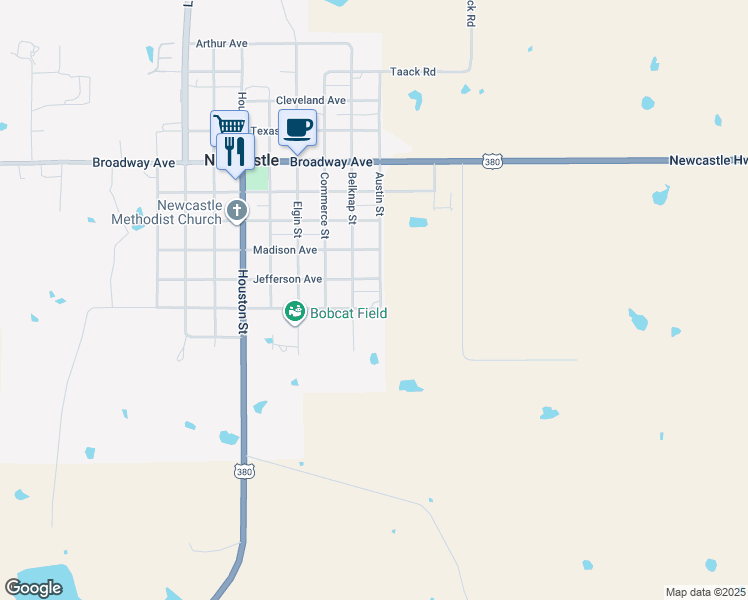 map of restaurants, bars, coffee shops, grocery stores, and more near 100 Washington Avenue in Newcastle