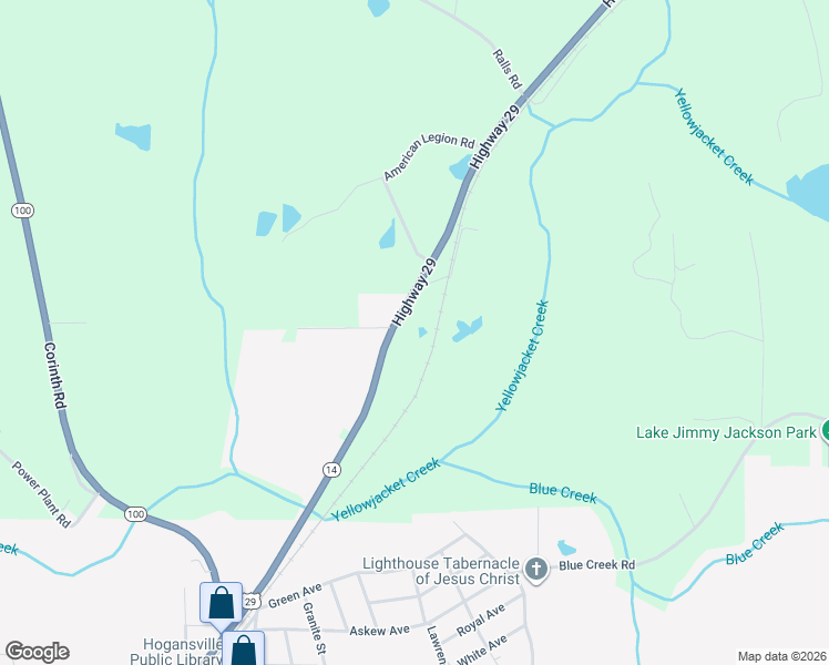 map of restaurants, bars, coffee shops, grocery stores, and more near 8910 Hogansville Road in Hogansville