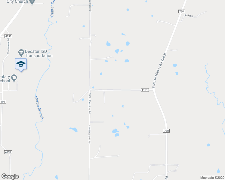 map of restaurants, bars, coffee shops, grocery stores, and more near 311 County Road 4181 in Decatur