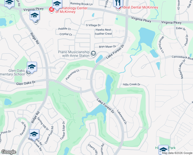 map of restaurants, bars, coffee shops, grocery stores, and more near 809 Lake Point Circle in McKinney