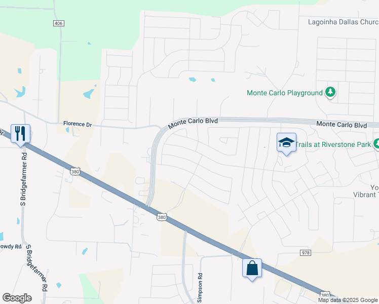 map of restaurants, bars, coffee shops, grocery stores, and more near 1807 Meadow Crest Drive in Princeton