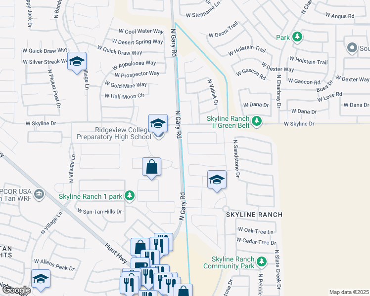 map of restaurants, bars, coffee shops, grocery stores, and more near 34134 North Cobble Stone Drive in Queen Creek