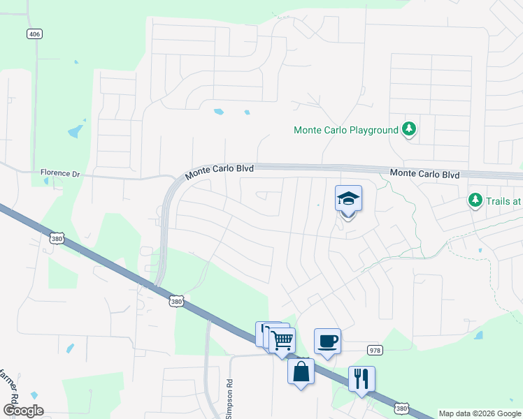 map of restaurants, bars, coffee shops, grocery stores, and more near 1514 Sorghum Drive in Princeton