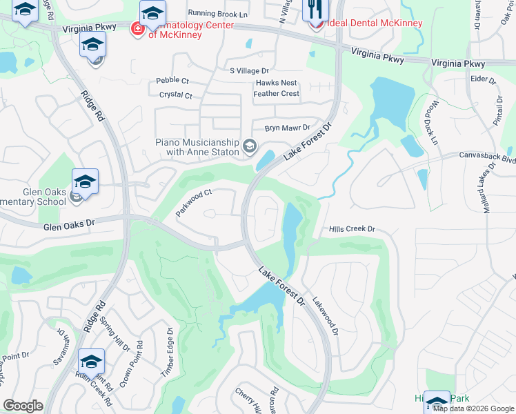 map of restaurants, bars, coffee shops, grocery stores, and more near 809 Lake Point Circle in McKinney