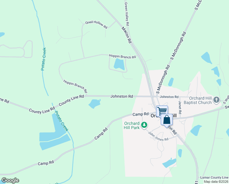 map of restaurants, bars, coffee shops, grocery stores, and more near 1205 County Line Road in Griffin
