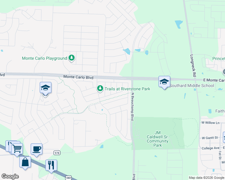 map of restaurants, bars, coffee shops, grocery stores, and more near 1400 Chrome Street in Princeton