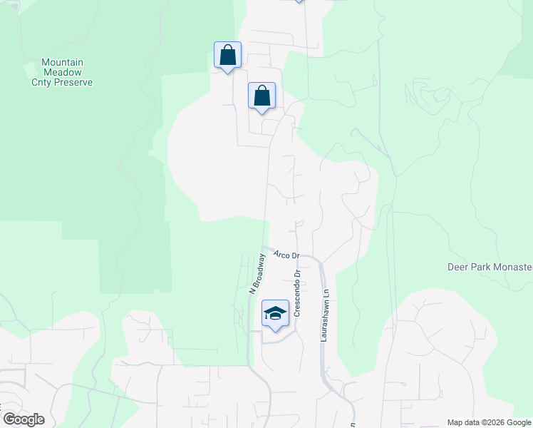 map of restaurants, bars, coffee shops, grocery stores, and more near 26519 North Broadway in Escondido