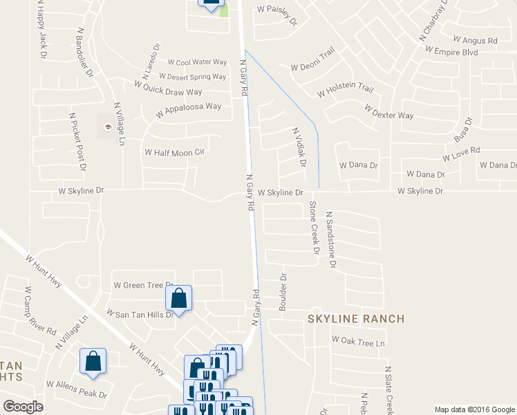 map of restaurants, bars, coffee shops, grocery stores, and more near 34246 North Cobble Stone Drive in Queen Creek
