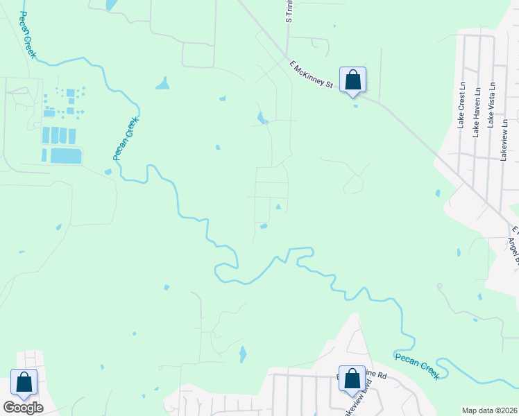 map of restaurants, bars, coffee shops, grocery stores, and more near Laney Circle in Denton