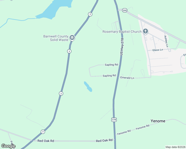 map of restaurants, bars, coffee shops, grocery stores, and more near 423 Sapling Road in Barnwell