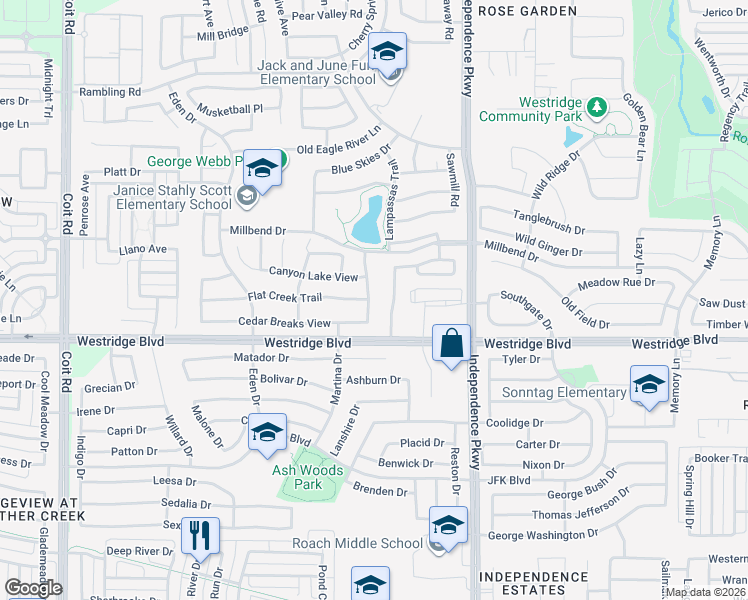 map of restaurants, bars, coffee shops, grocery stores, and more near 1421 Enchanted Rock Trail in McKinney