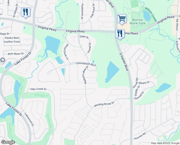 map of restaurants, bars, coffee shops, grocery stores, and more near 4013 Duclair Drive in McKinney
