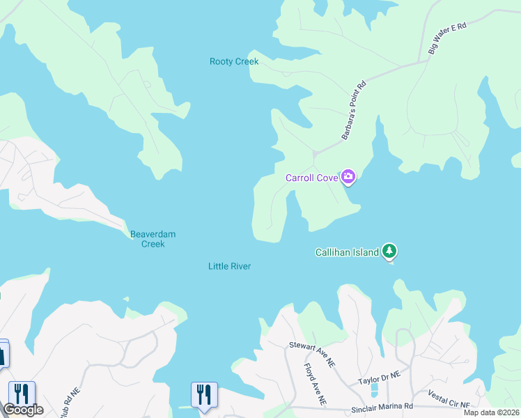 map of restaurants, bars, coffee shops, grocery stores, and more near 198 Hudson Drive Northeast in Milledgeville