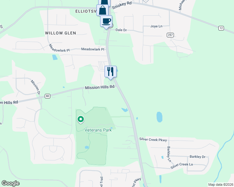 map of restaurants, bars, coffee shops, grocery stores, and more near 7608 Highway 119 in Alabaster