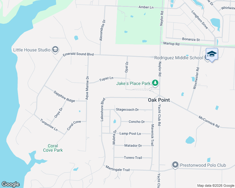map of restaurants, bars, coffee shops, grocery stores, and more near 642 Lakeshore Boulevard in Little Elm