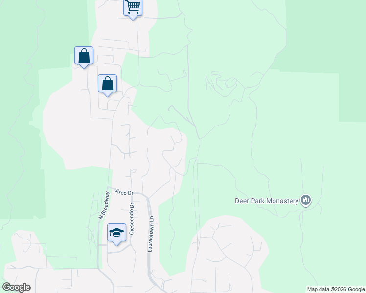 map of restaurants, bars, coffee shops, grocery stores, and more near 11305 Harmony Place in Escondido