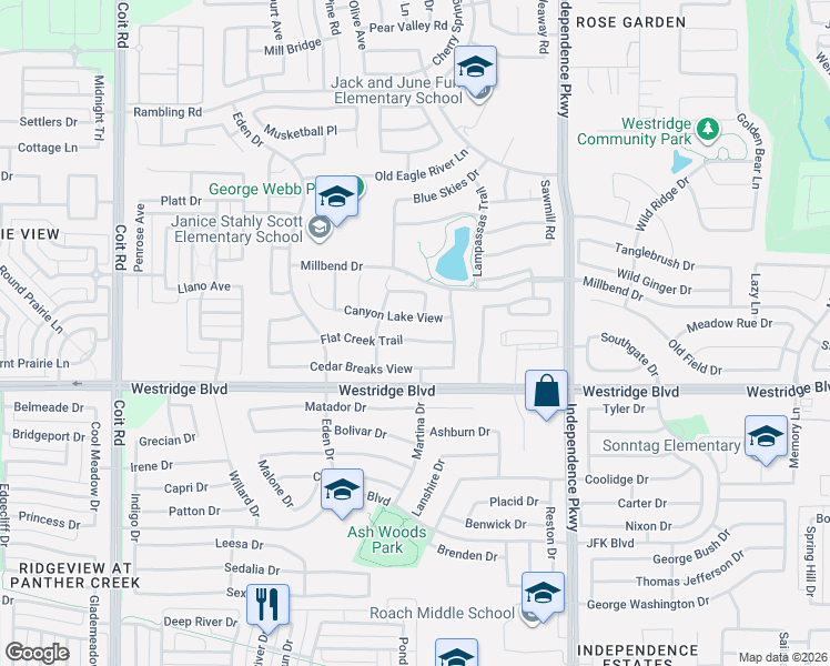 map of restaurants, bars, coffee shops, grocery stores, and more near 10221 Flat Creek Trail in McKinney