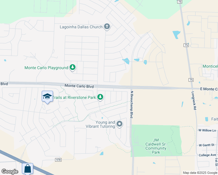 map of restaurants, bars, coffee shops, grocery stores, and more near Monte Carlo Boulevard in Princeton