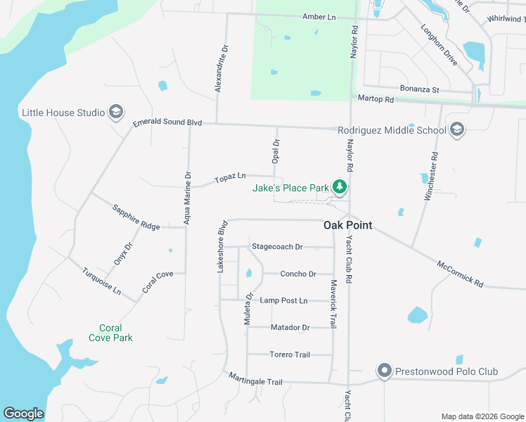 map of restaurants, bars, coffee shops, grocery stores, and more near 642 Lakeshore Boulevard in Little Elm