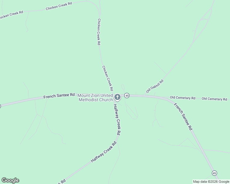 map of restaurants, bars, coffee shops, grocery stores, and more near 1402 Chicken Creek Road in Jamestown