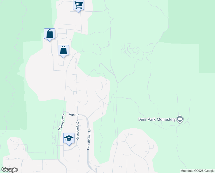 map of restaurants, bars, coffee shops, grocery stores, and more near 11305 Harmony Place in Escondido