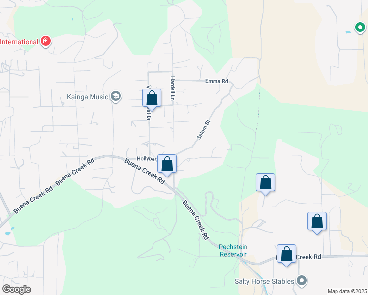map of restaurants, bars, coffee shops, grocery stores, and more near 1057 Salem Street in Vista
