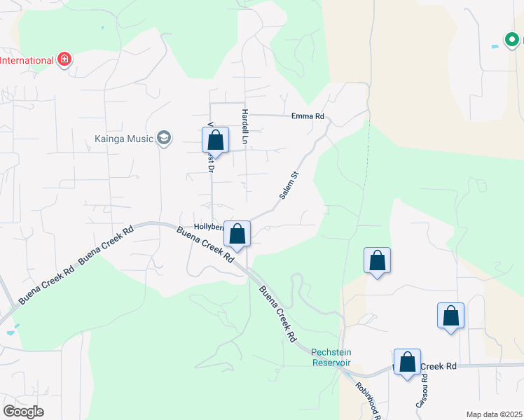 map of restaurants, bars, coffee shops, grocery stores, and more near 1057 Salem Street in Vista