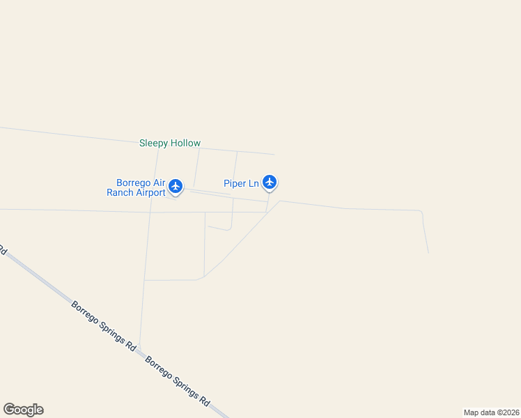 map of restaurants, bars, coffee shops, grocery stores, and more near 4309 Piper Lane in Borrego Springs