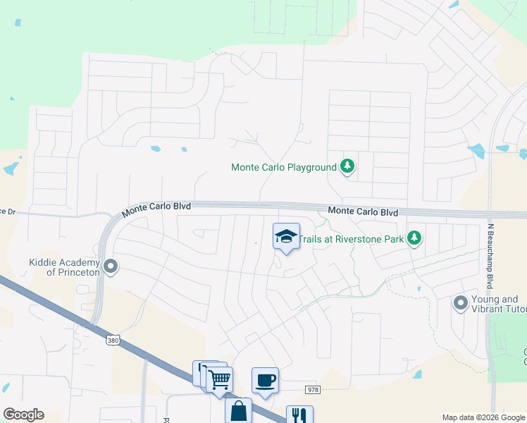 map of restaurants, bars, coffee shops, grocery stores, and more near 1408 Meadow Creek Drive in Princeton