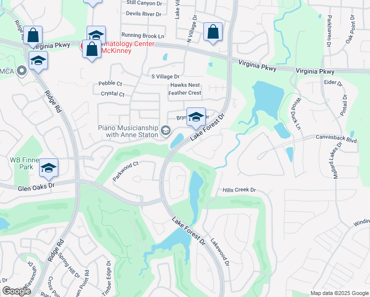 map of restaurants, bars, coffee shops, grocery stores, and more near 4913 Fairway Hill Lane in McKinney